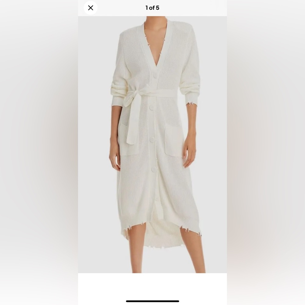 SER.O.YA AMANDA BELTED WOOL SWEATER MIDI DRESS